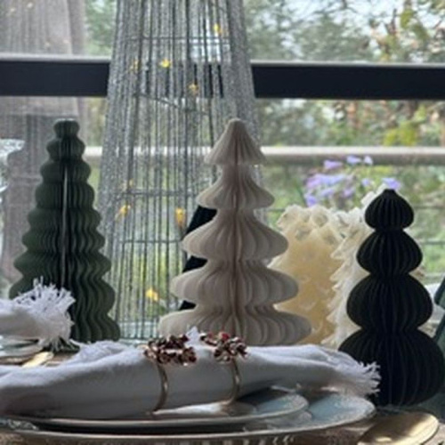 Paper honeycomb trees, set of 5