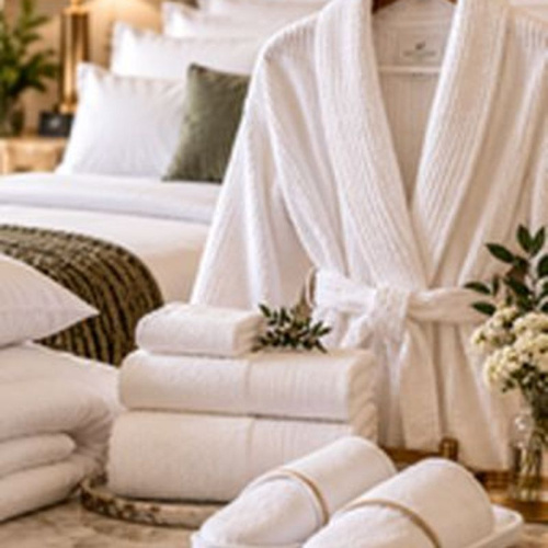Waffle bathrobe, white