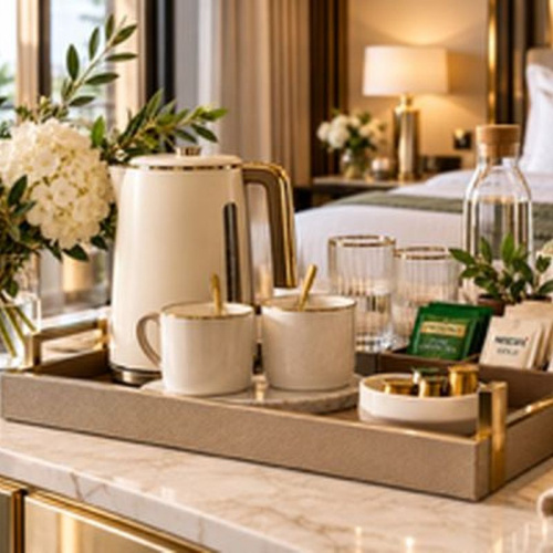 Tea tray with kettle (per room)